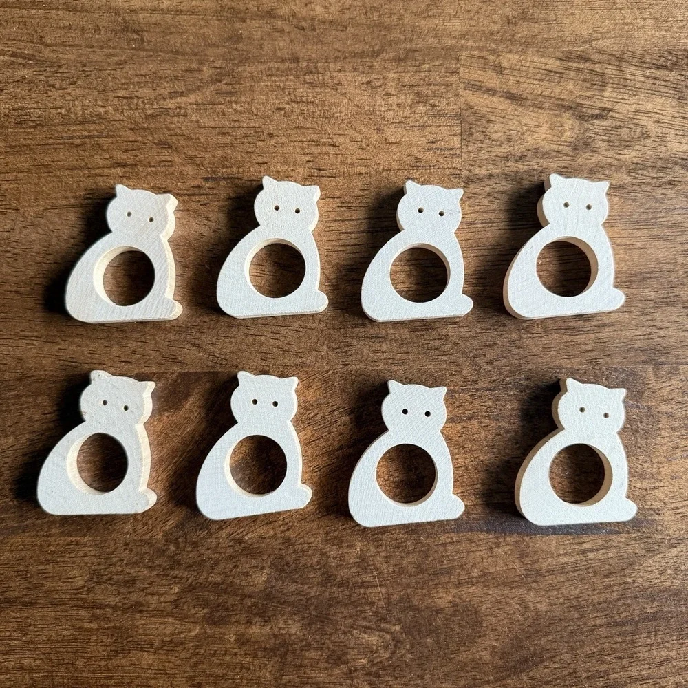 Aarikka Finland Wooden Cat Kitty Napkin Holders Grandma Core  2